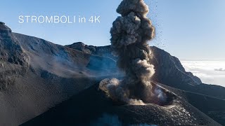 STROMBOLI 4K Footage with many ERUPTIONS amp SOUND  Feb 2024 [upl. by Arted]