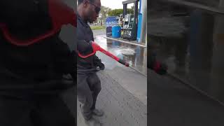 Refreshing Part of Sasol’s forecourt ⛽✨ splashndash pressurewashing pavingcleaning [upl. by Nehttam]