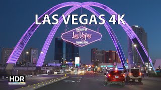 Driving Las Vegas 4K HDR  Sunset On The Strip  USA [upl. by Kcirdot375]