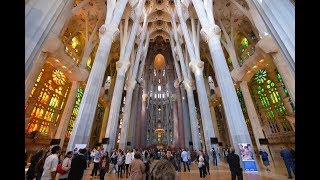 Barcelone Sagrada Familia inside in Ultra 4k [upl. by Hahsia]