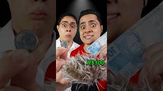 Corte de cabelo de 5 centavos VS 100 reais ✂️💈 asmrbrasil noobvspro humor [upl. by Pruchno667]