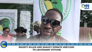 Bounty Killer and Shaggy Donate US 10000 to Lt Stitchie  CVM TV [upl. by Anwahsak]