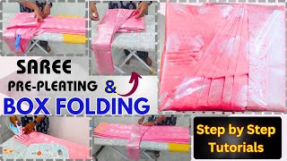 BOX Folding l இப்படி பண்ணாதீங்கsaree Pre Pleating riyadrapingstudiosareeprepleatingandboxfolding [upl. by Otrevire]