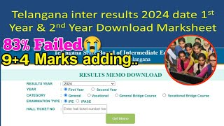 Goodnewsts inter results released date83 failed93 marks adding tsbie [upl. by Kramnhoj421]