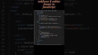 onfocus and onblur events in Javascript [upl. by Douville903]