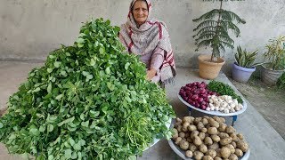 ALOO METHI RECIPE BY MY GRANNY  METHI ALOO  SABJI RECIPE  SABZI  VILLAGE COOKING  VILLAGE FOOD [upl. by Ethban]