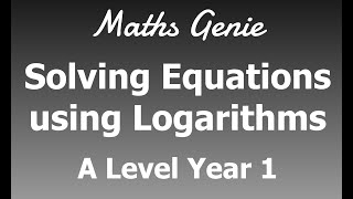 Solving equations using logarithms [upl. by Hassadah]