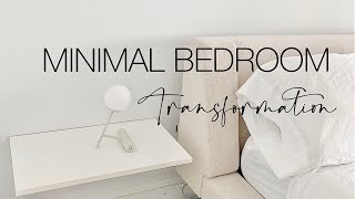 My Minimal Bedroom TRANSFORMATION  Concrete wall howto [upl. by Yelhak]