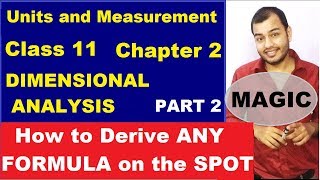 Class 11 Chapt 2 Units and Measurements 02  Dimensional Analysis  Dimensional Analysis part 2 [upl. by Ehsom]