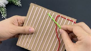 DIY Craft Making Coasters From Cardboard And Excess wool  Wool Coasters [upl. by Cr835]