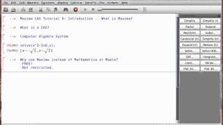 Maxima CAS 0 Introduction [upl. by Naerol]