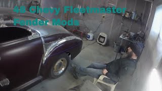 1948 Fleetmaster Left Fender Modifications  Fabrication [upl. by Irihs]