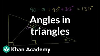 Triangle angle example 3  Angles and intersecting lines  Geometry  Khan Academy [upl. by Alli]