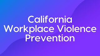 California Workplace Violence Prevention Course Trailer [upl. by Raynor]