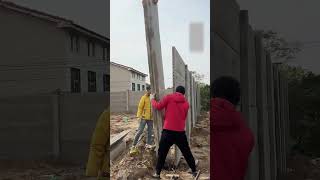 Cement fence column installation process Good tools and machinery can increase work efficiency [upl. by Blackmun]