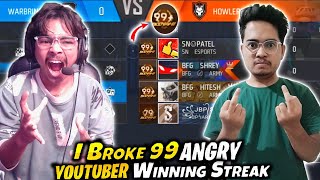 First Time Break 99 Winning Streak 😱Laka Gamer Vs Angry Youtuber 😡 गुस्सा हो गया [upl. by Nap]