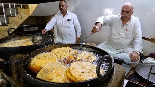 Indian Street Food  The BIGGEST FRIED BISCUIT in the World Rajasthan India [upl. by Alleacim]