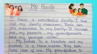 Essay on My Family In English My Family Essay For Children kidkidszone [upl. by Kentiga]