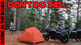 Five Mistakes New Motorcycle Campers Make Motorcycle Camping Beginner Tips [upl. by Anilrats1]