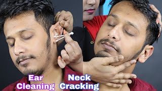 Ear Fingring After Ear Cleaning  Ear Wash With Water  Neck CRACKING  Head Massage  Moral Of ASMR [upl. by Niriam]