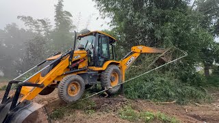 JCB Backhoes Loader bembu tree removing village Area 💯 JCB Backhoes Loader Working Video Making [upl. by Anade]