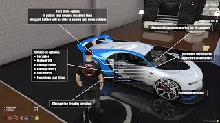 ADVANCED CAR DEALERSHIP FIVEM  ESXQBCORE [upl. by Odrareg]