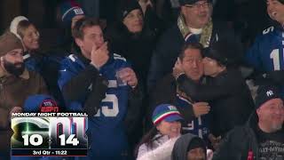 Kisses everywhere 🤌 Tommy DeVitos dad agent ecstatic after Giants TD  NFL on ESPN [upl. by Artined]