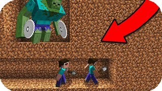 2 NOOB VS BASE SECRETA DE MUTANTES ZOMBIES MINECRAFT TROLL  APOCALIPSIS [upl. by Abixah]