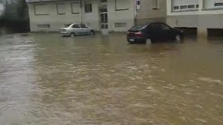 Instituto de Villarcayo Burgos inundado por río Nela [upl. by Enilesor232]