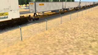 Trainz 2012 BNSF Stack train entering Belen Yard 8182013 [upl. by Cecilia716]