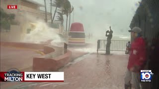 Outer bands of Hurricane Milton arrive in Key West [upl. by Nalyad]