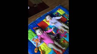 Dad makes twin babies laugh hysterically [upl. by Nedak890]