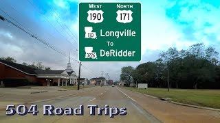 Road Trip 358  US190 West  LA110Longville to LA3226DeRidder Louisiana [upl. by Yeo]