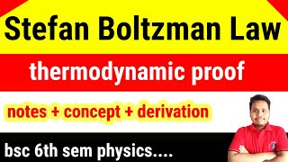 stefan boltzmann law thermodynamic proof  stefan boltzman law [upl. by Sicnarf]