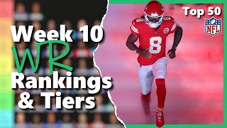 Week 10 Wide Receiver Rankings amp Tiers Top 50  Fantasy Football [upl. by Niemad]