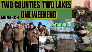 TWO COUNTIES TWO LAKES ONE WEEKEND monarch lakes  stanwick lakes  Tommy sleep out  carp fishing [upl. by Secundas]