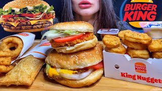 BURGER KING  CHEESE WHOPPER  CHICKEN NUGGETS  MUKBANG ASMR  EATING SOUNDS [upl. by Ahsilif536]