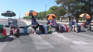 Protestors block entrance to Kirtland Air Force Base [upl. by Atalie]