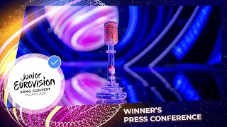 Winners Press Conference  Junior Eurovision 2020 [upl. by Eniarral]