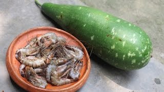 Village Food  Lau chingri recipe  Grandmother recipes41 [upl. by Valenta]