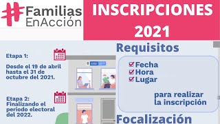 INSCRIPCIONES FAMILIAS EN ACCIÓN 2021 REQUISITOS PROCESO Y ETAPAS [upl. by Macario]