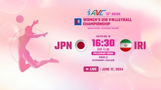 LVE  JPN VS IRI  15th Asian Womens U18 Volleyball Championship [upl. by Assiron]