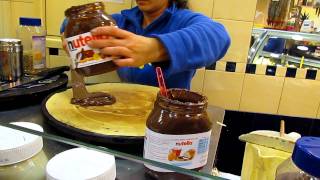 Nutella and Pine Nut Crepe in Rome Italy [upl. by Yim]