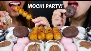 KimampLiz ASMR Nutella mochi dangu ice cream rice cakes Mukbang bites only [upl. by Ever]