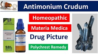 Antimonium Crudum Homeopathic medicine  Drug Picture  Materia Medica bhms materiamedica [upl. by Llain]