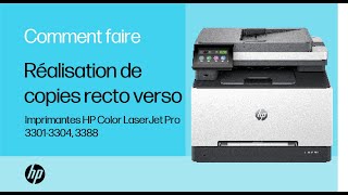 Comment faire des copies recto verso  HP Color LaserJet Pro 33013304 3388  HP Support [upl. by Warder317]