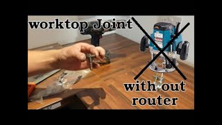 how to fit a kitchen worktop and make kitchen worktop butt joint without router [upl. by Hnaht702]