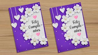 🤗 Tarjeta de Cumpleaños hecha a mano 🤗 DIY Birthday greeting card [upl. by Adne343]