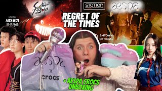 MY REACTION  STATION aespa 에스파 Regret of the Times 2024 aespa Remake Ver MV  crocs unboxing [upl. by Gorton601]