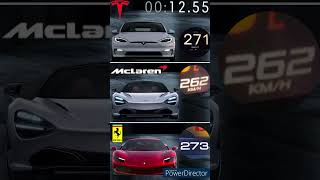 MCLAREN 720S VS TESLA MODEL S PLAID VS FERRARI 296 GTB ACCELERATION 0300KMH shorts [upl. by Bradwell]